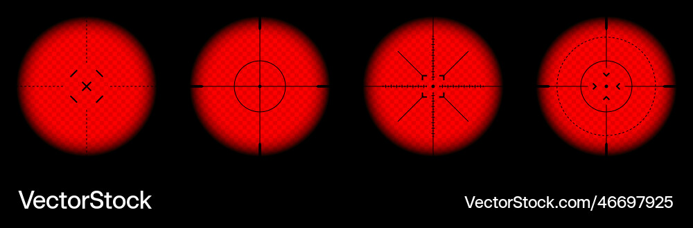Various weapon thermal infrared sights sniper Vector Image