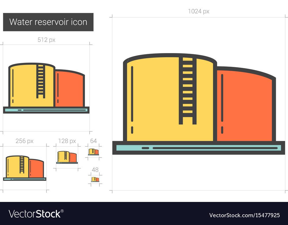 Water reservoir line icon