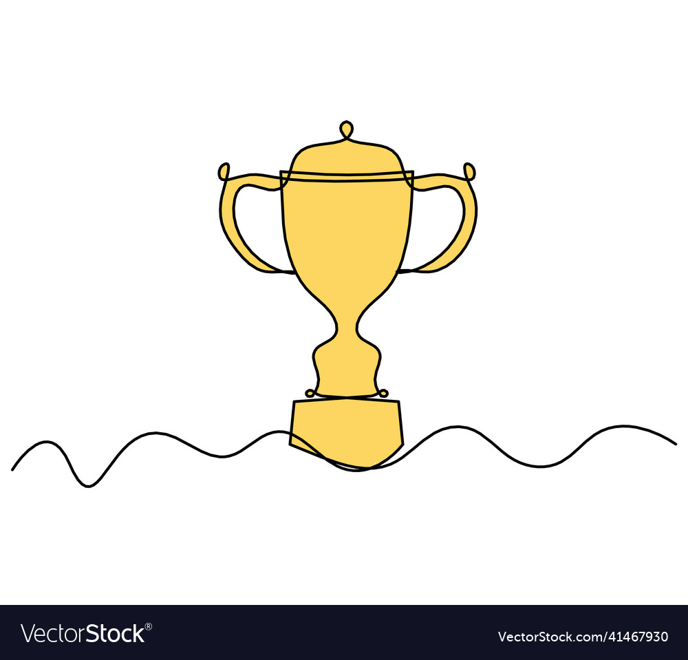 Abstract color cup as continuous lines drawing
