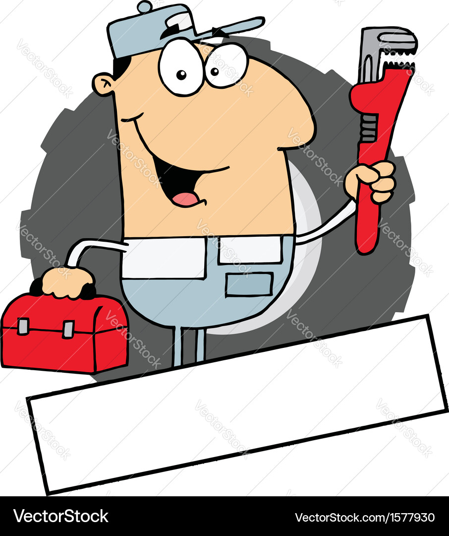 Caroon plumber Royalty Free Vector Image - VectorStock