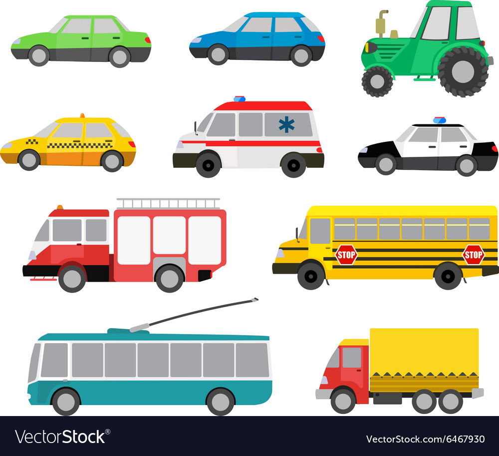 Cars set Royalty Free Vector Image - VectorStock