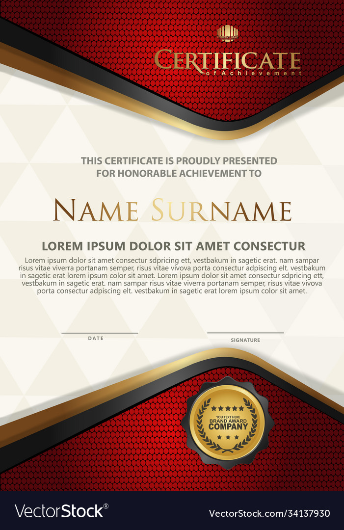 Certificate template with textured background Vector Image Certificate template with textured background
