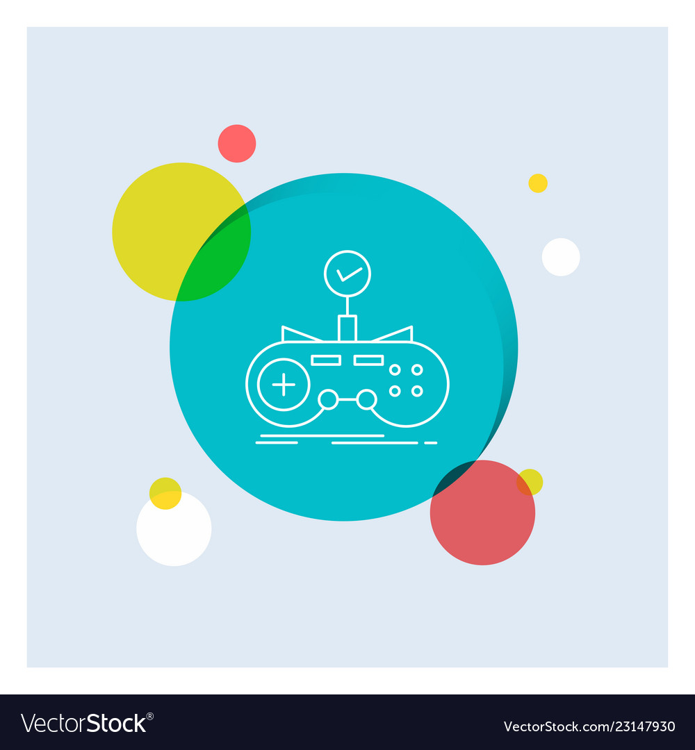 Check controller game gamepad gaming white line vector image Check controller game gamepad gaming white line