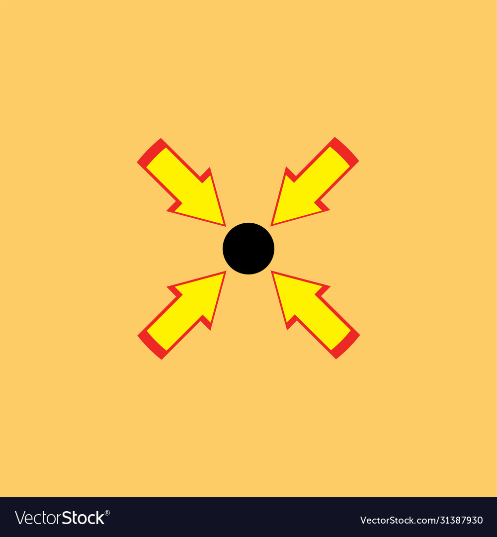 Circle pointing arrow target symbol