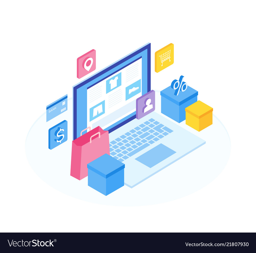 Concept of online shop Royalty Free Vector Image