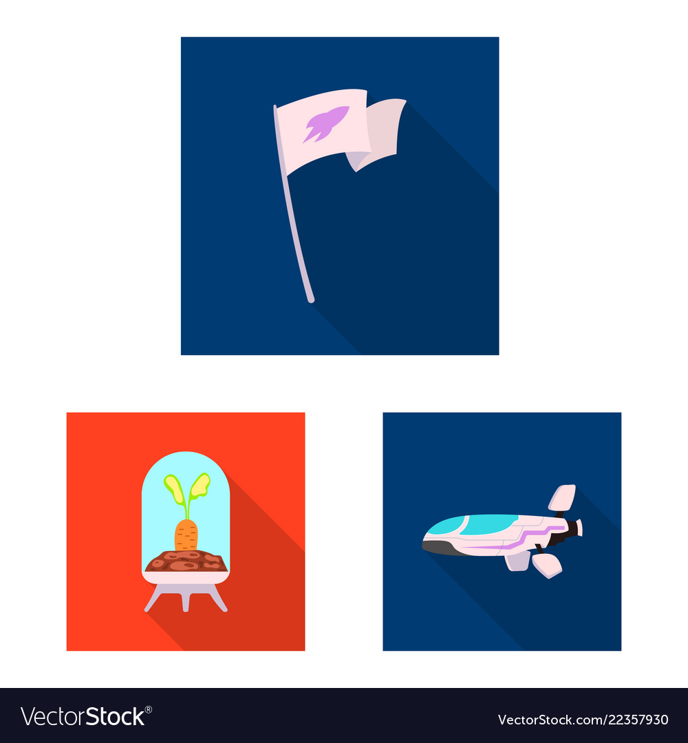Design of mars and space symbol set vector image Design of mars and space symbol set