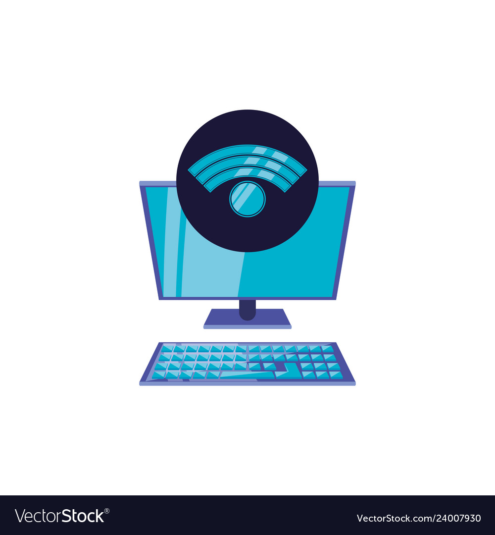 Desktop computer with wifi signal