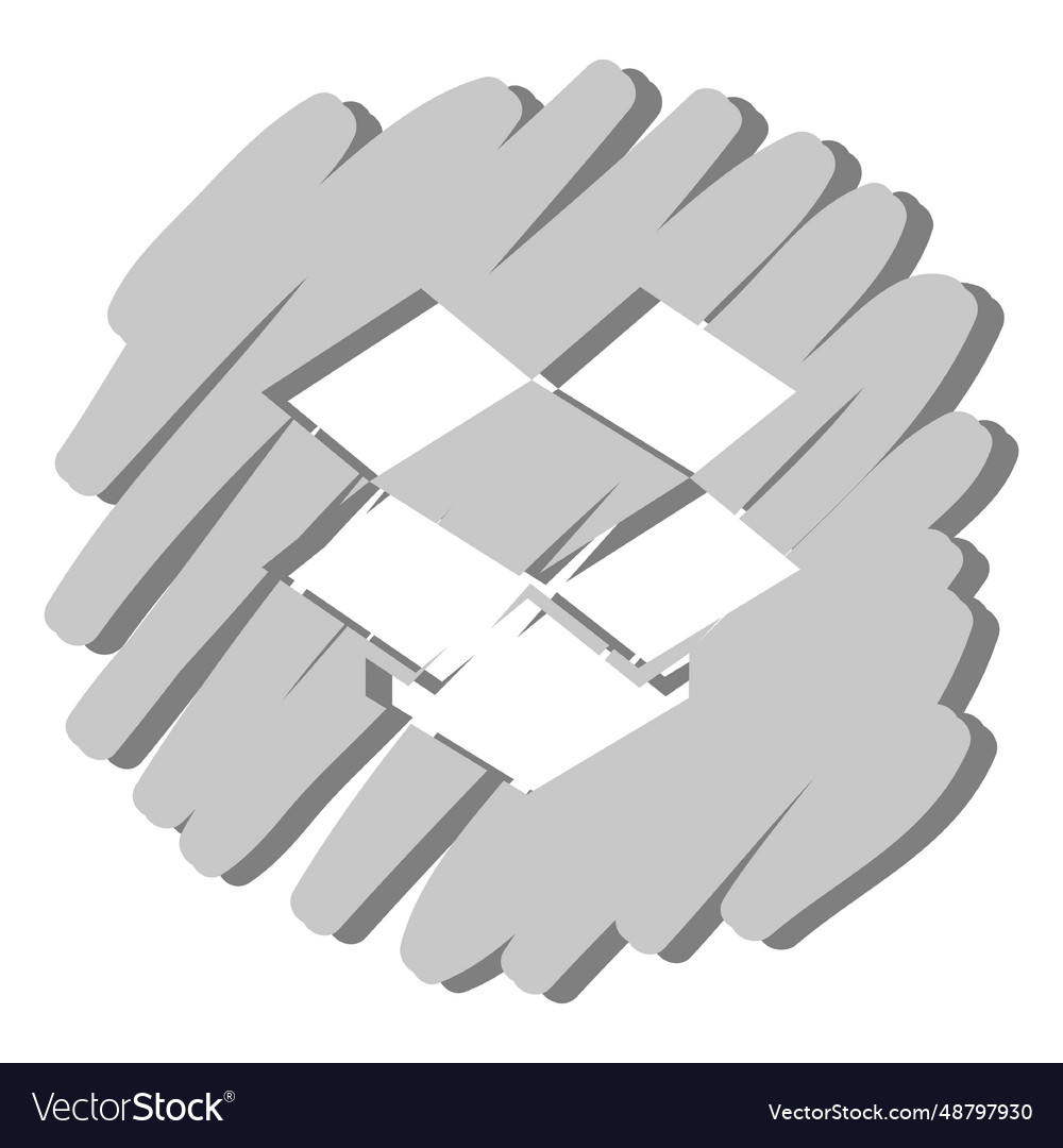 Dropbox distorted icon Royalty Free Vector Image