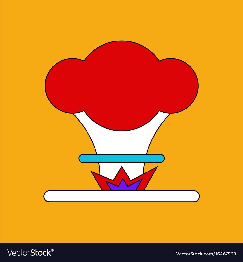 Flat icon design collection nuclear explosion