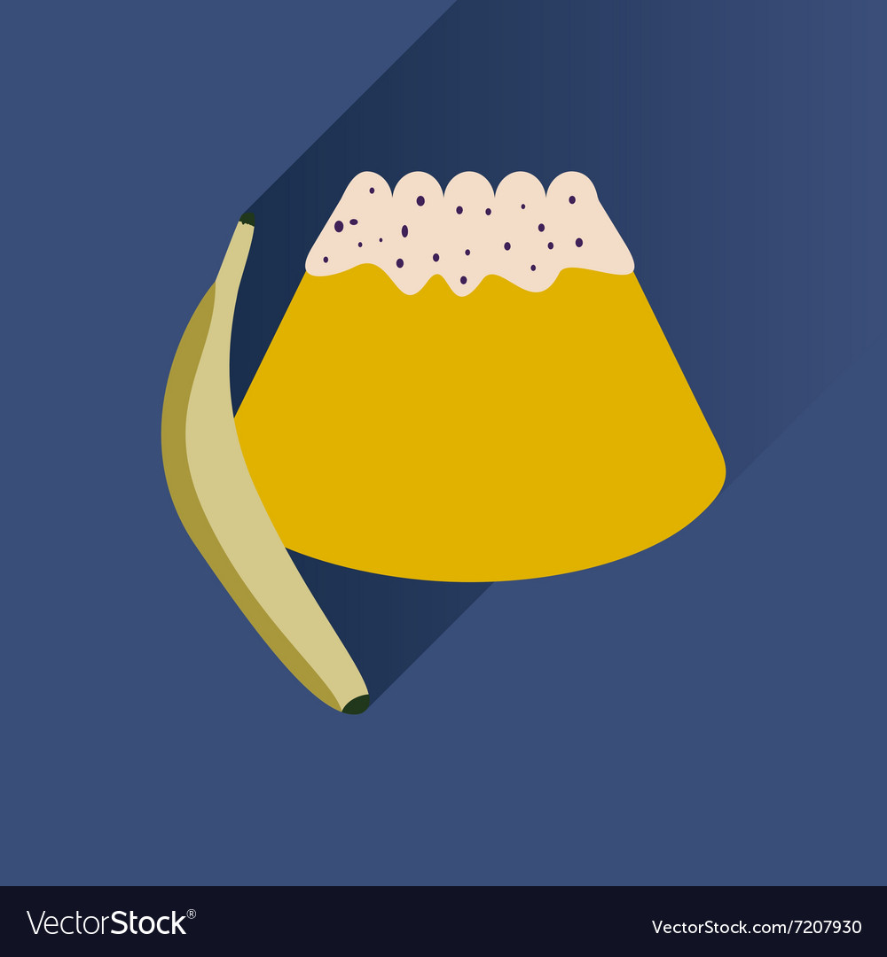 Flat with shadow icon bun banana