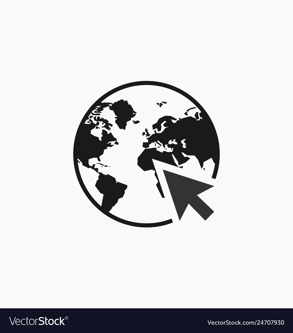 Go to web internet icon sign in flat style vector image Go to web internet icon sign in flat style