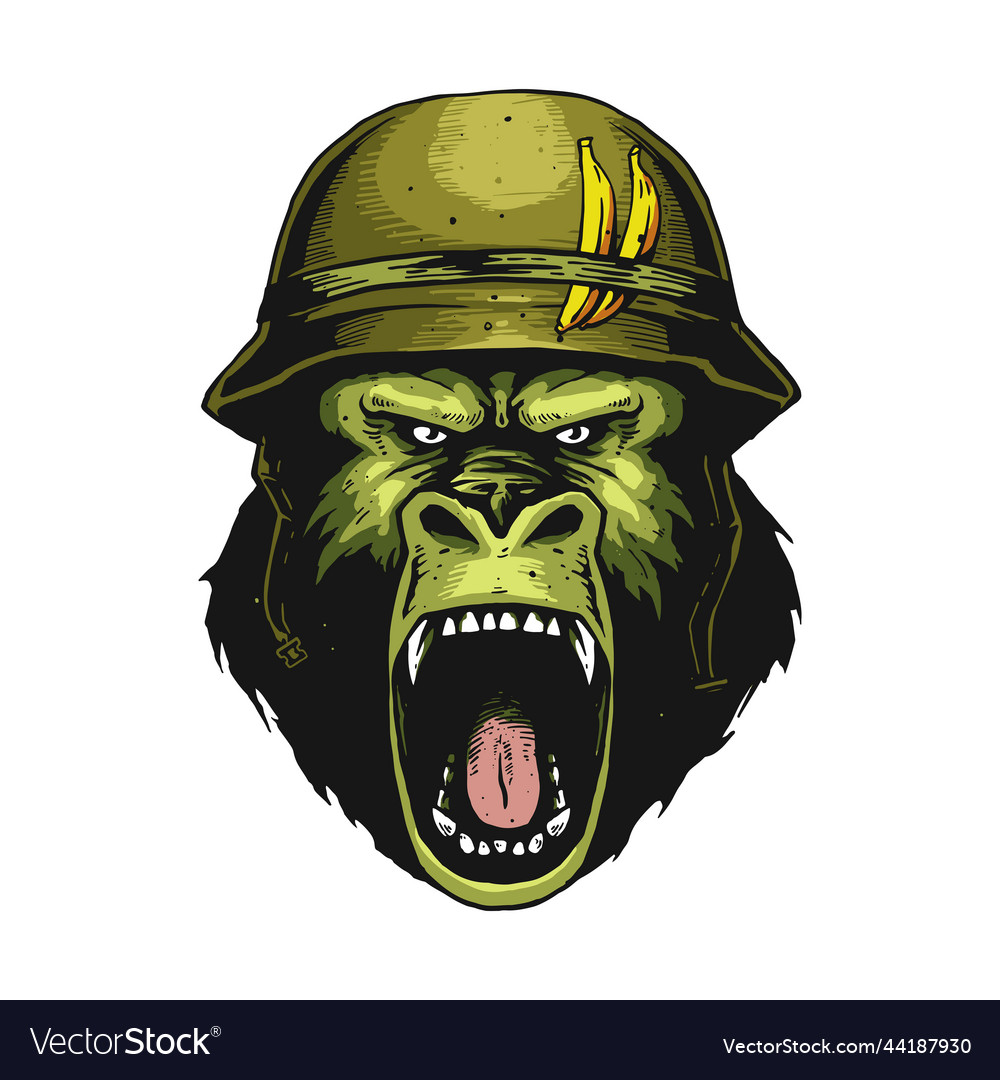 Gorilla angry face Royalty Free Vector Image - VectorStock