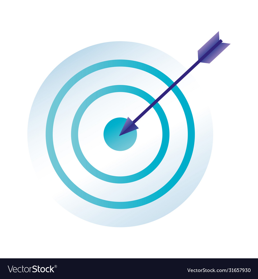 Isolated target with arrow design