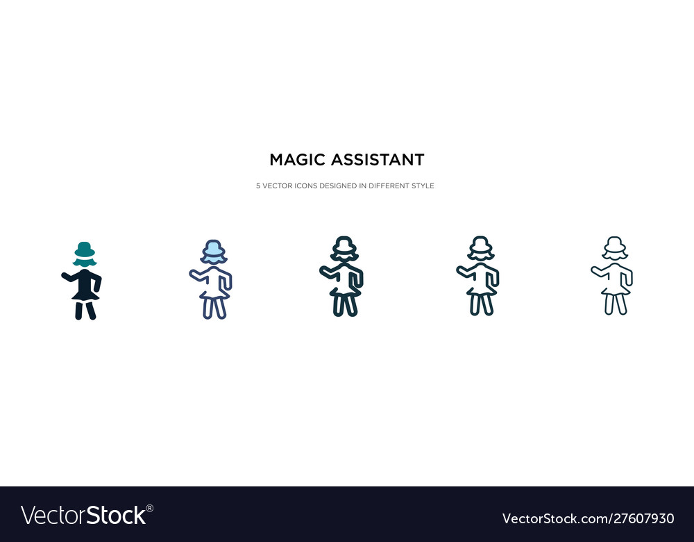 Magic assistant icon in different style two