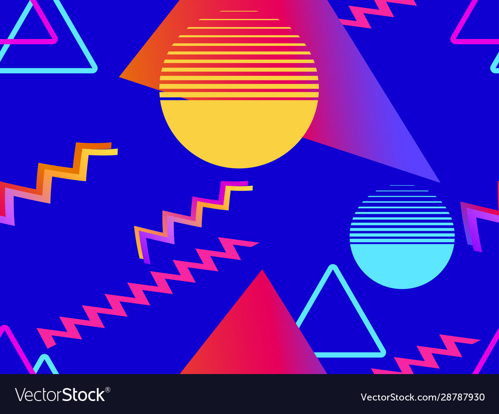 Memphis seamless pattern geometric elements