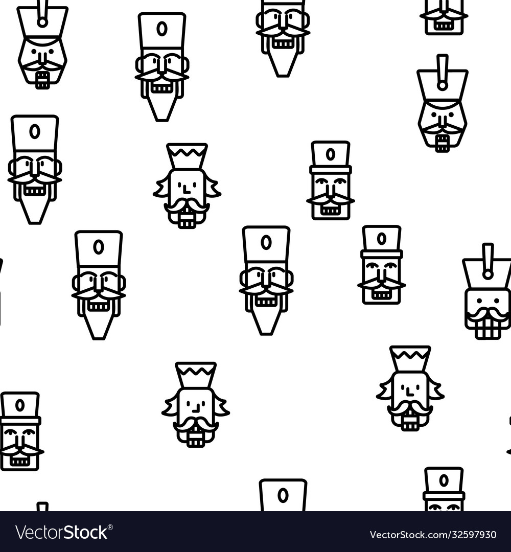 Nutcracker seamless pattern vector image Nutcracker seamless pattern