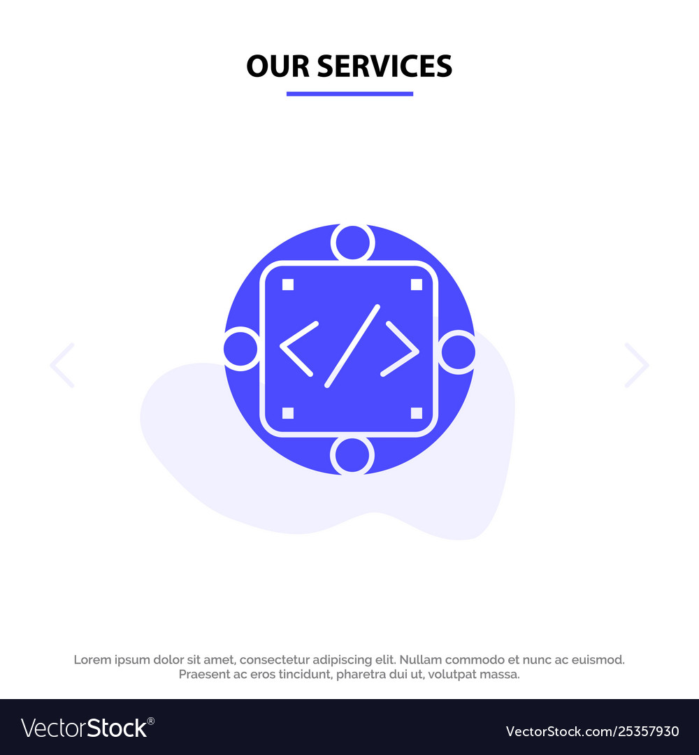 Our services code custom implementation vector image Our services code custom implementation