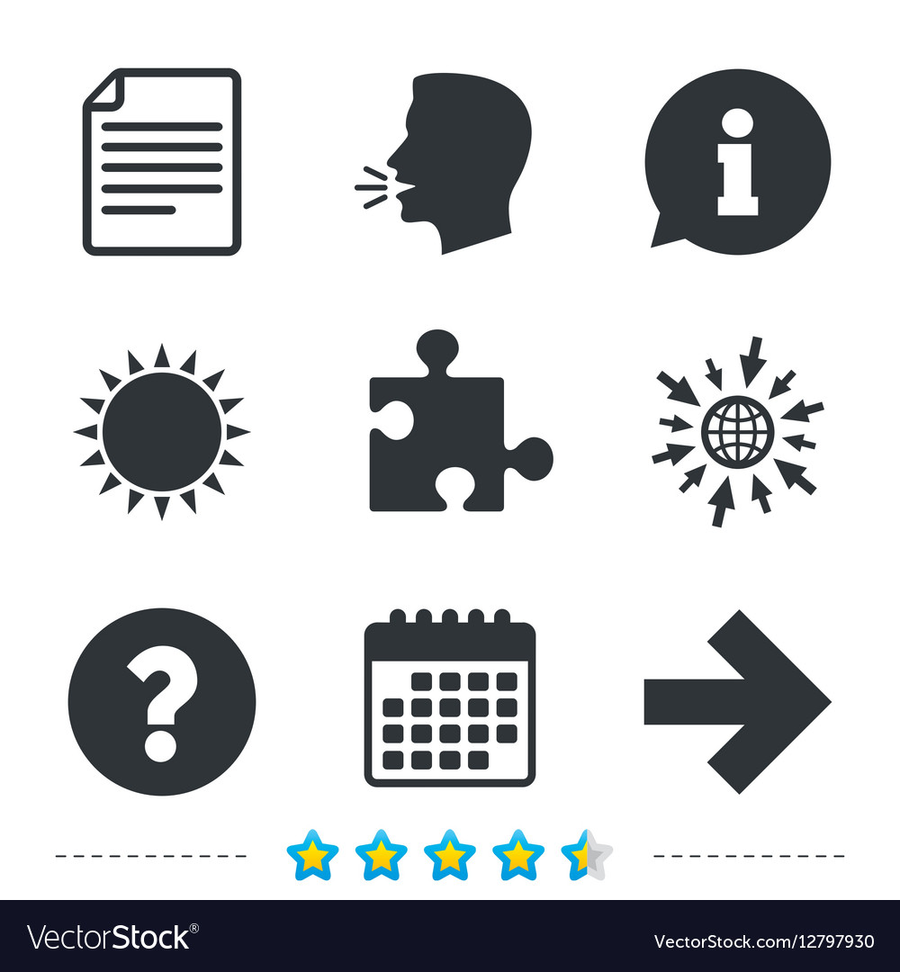 Question mark and puzzle signs file arrow