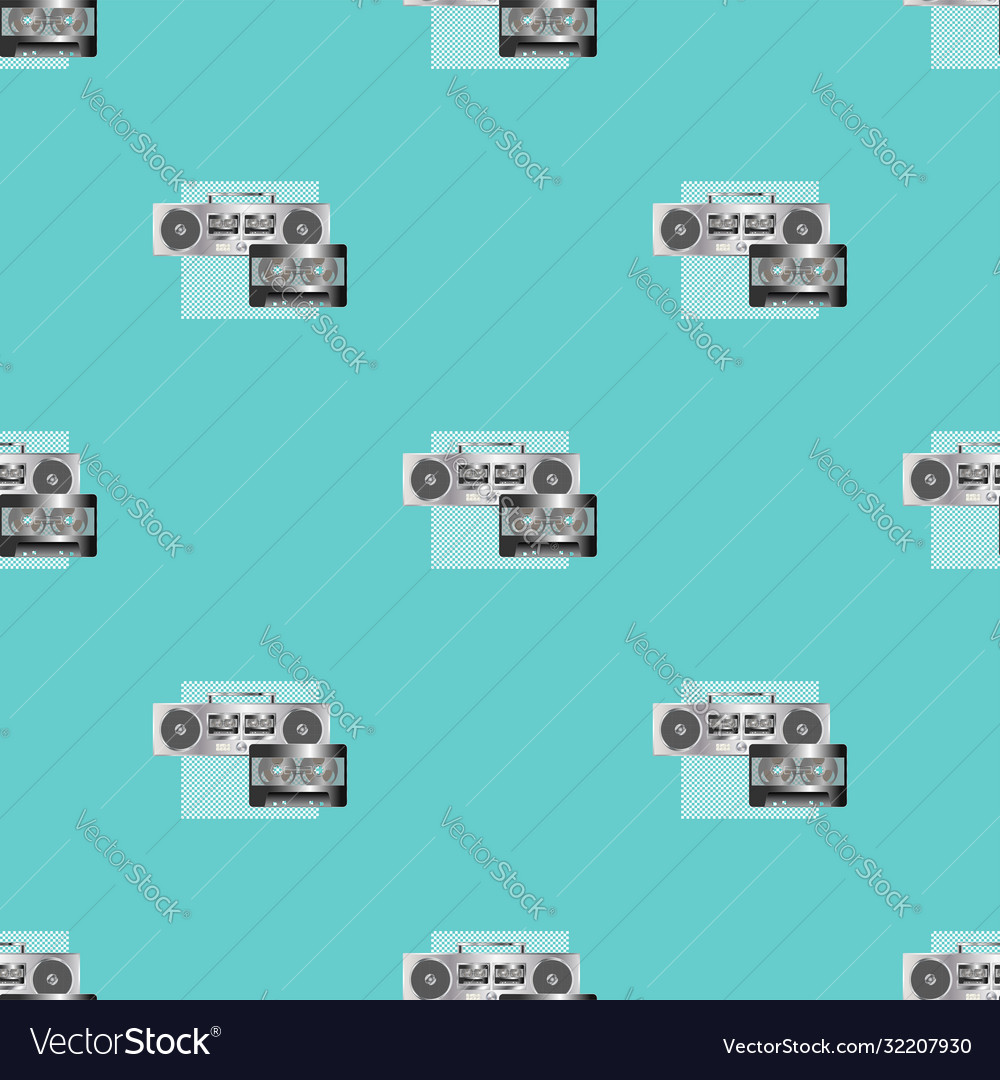 Seamless pattern with clipping mask retro tape