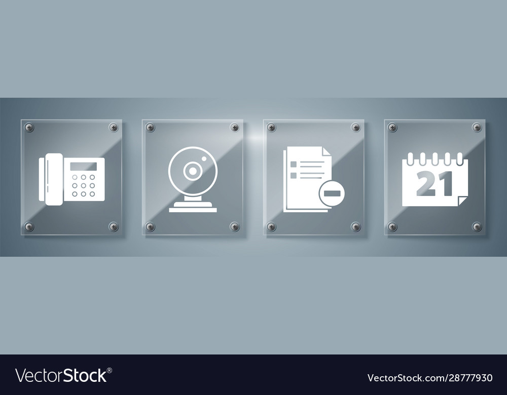Set calendar document with minus web camera vector image Set calendar document with minus web camera
