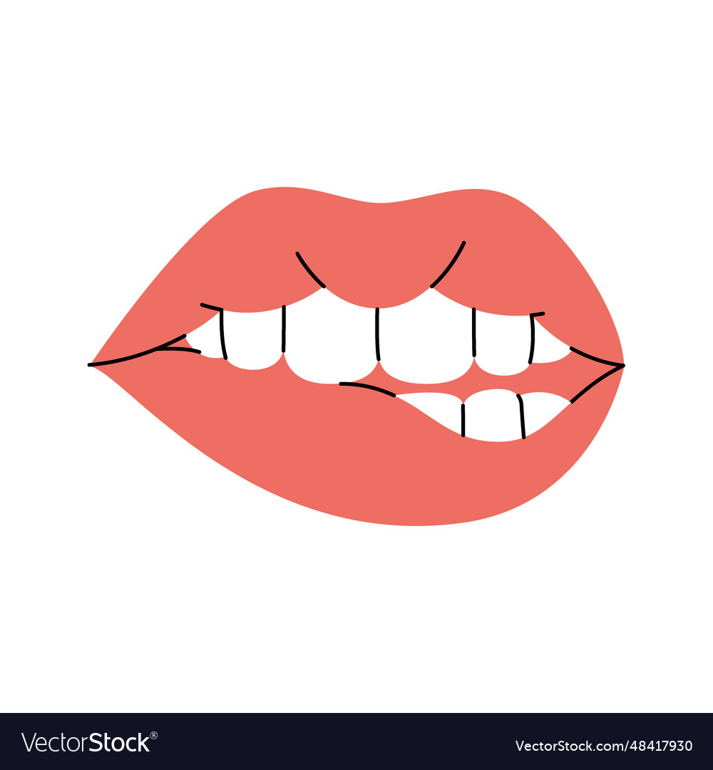 Sexy Biting Lips Royalty Free Vector Image Vectorstock 3426