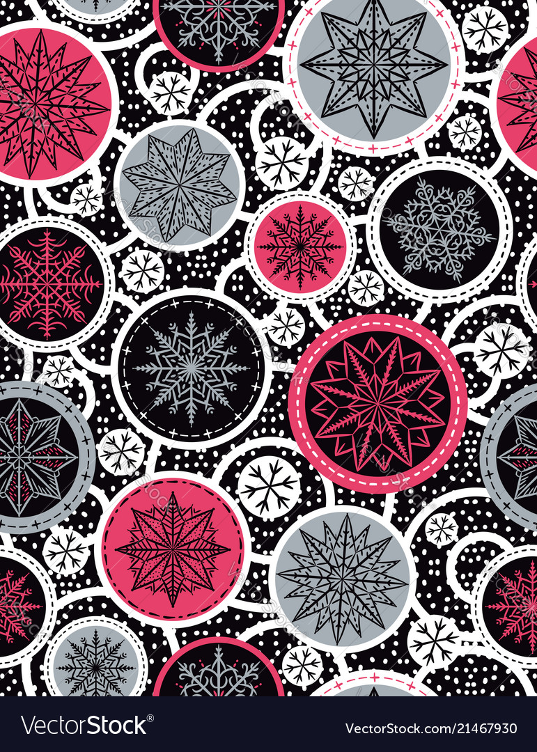 Snowflake & Star Seamless Pattern