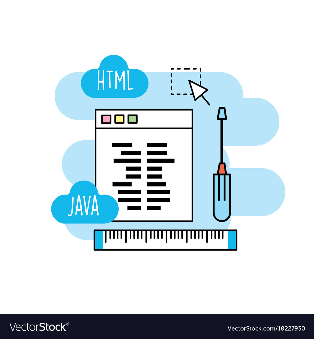 Technology information programming system code Vector Image