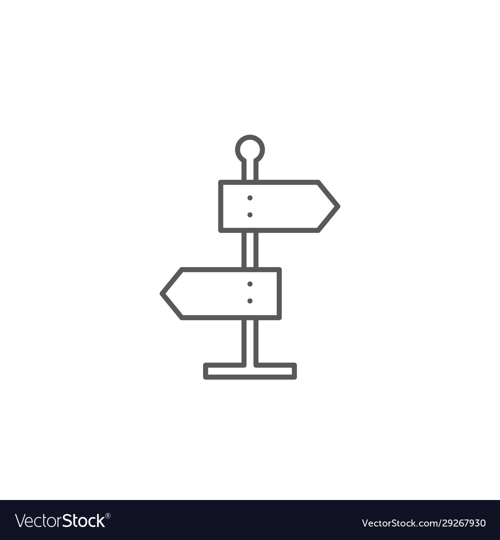 Two way signpost pointer icon symbol isolated vector image Two way signpost pointer icon symbol isolated