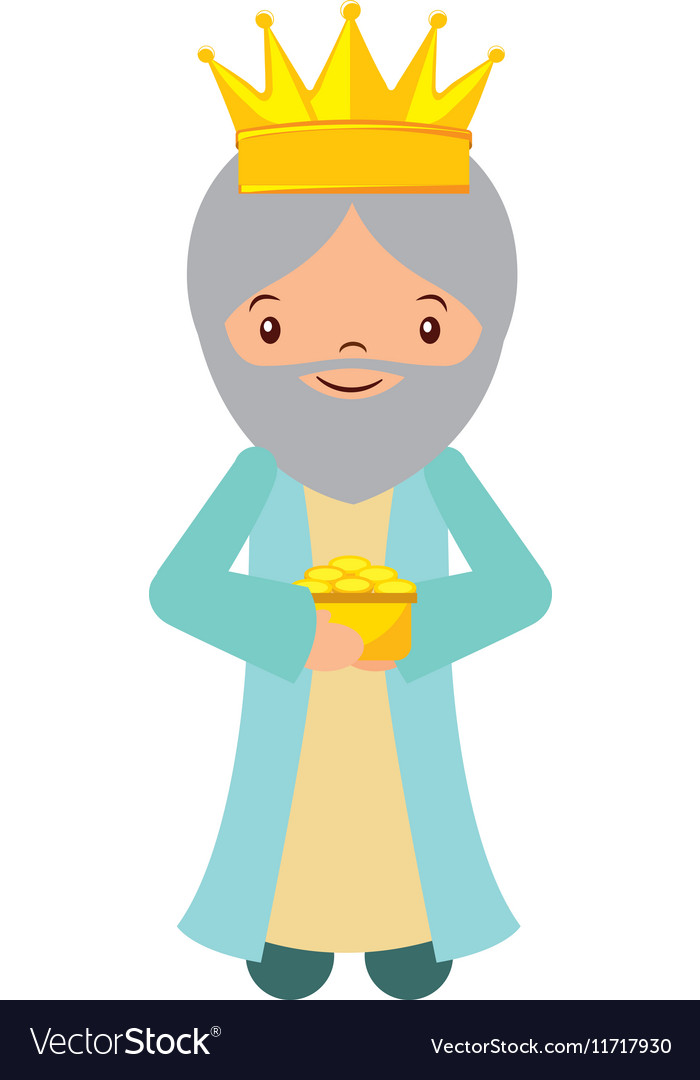 Wise man epiphany manger character Royalty Free Vector Image