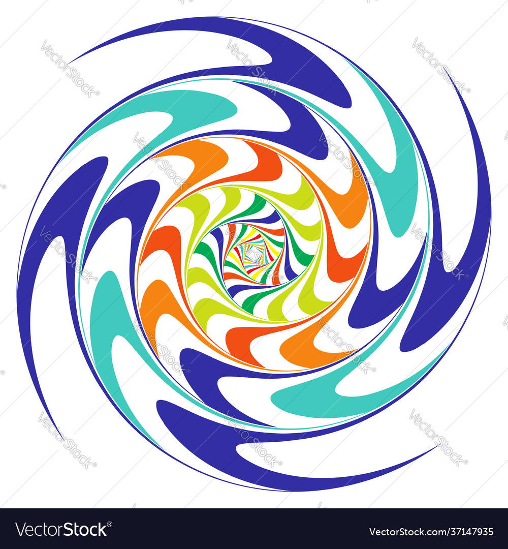 Abstract shape design element with rotation swirl