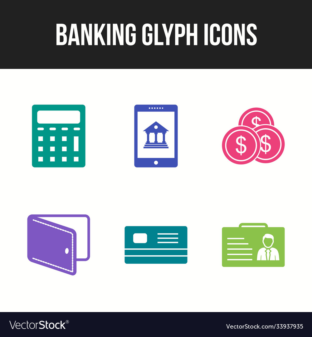 Banking icons for personal and commercial use