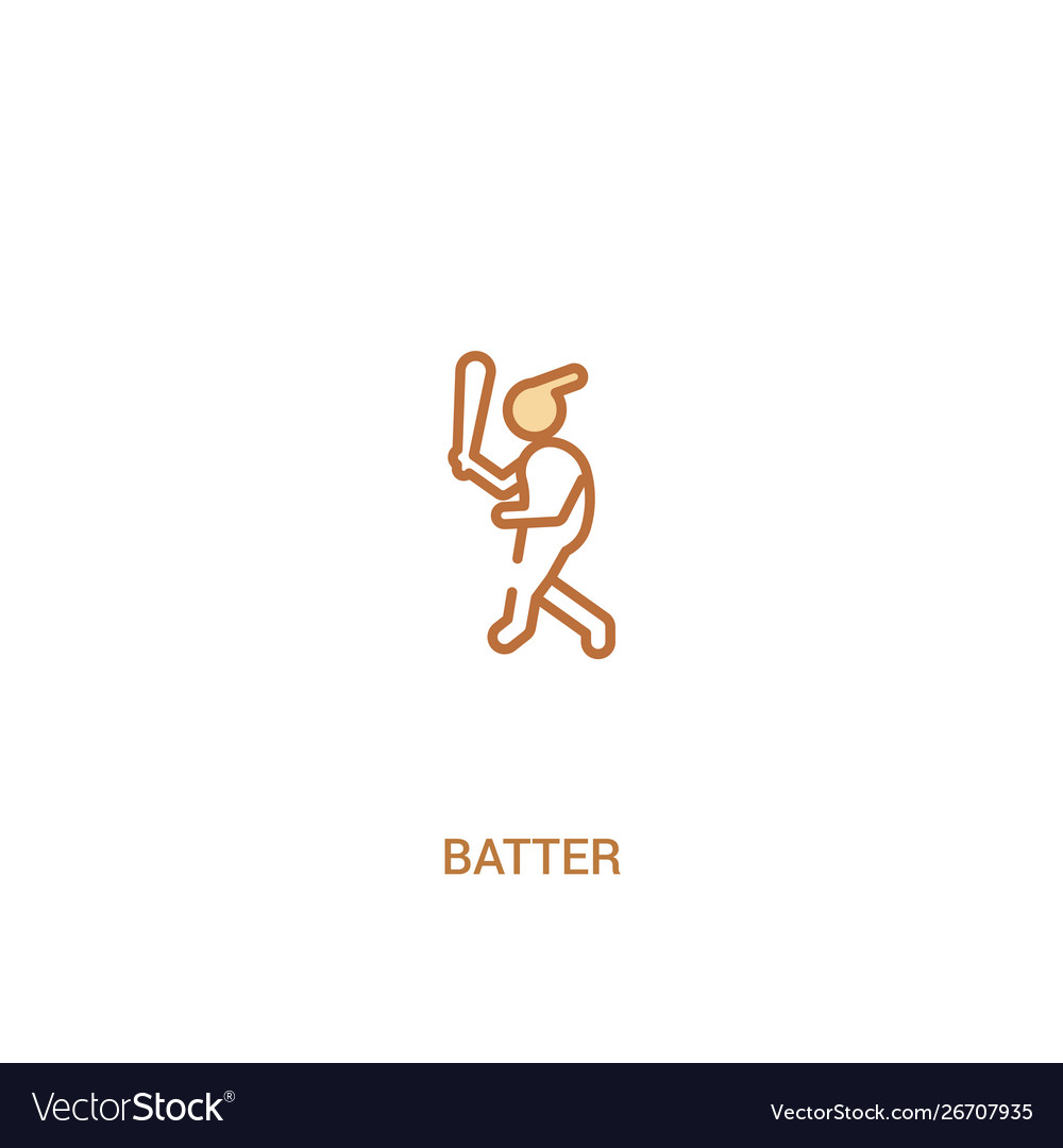 Batter concept 2 colored icon simple line element vector image Batter concept 2 colored icon simple line element