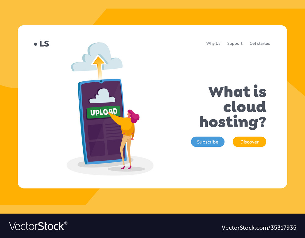 Cloud hosting landing page template tiny