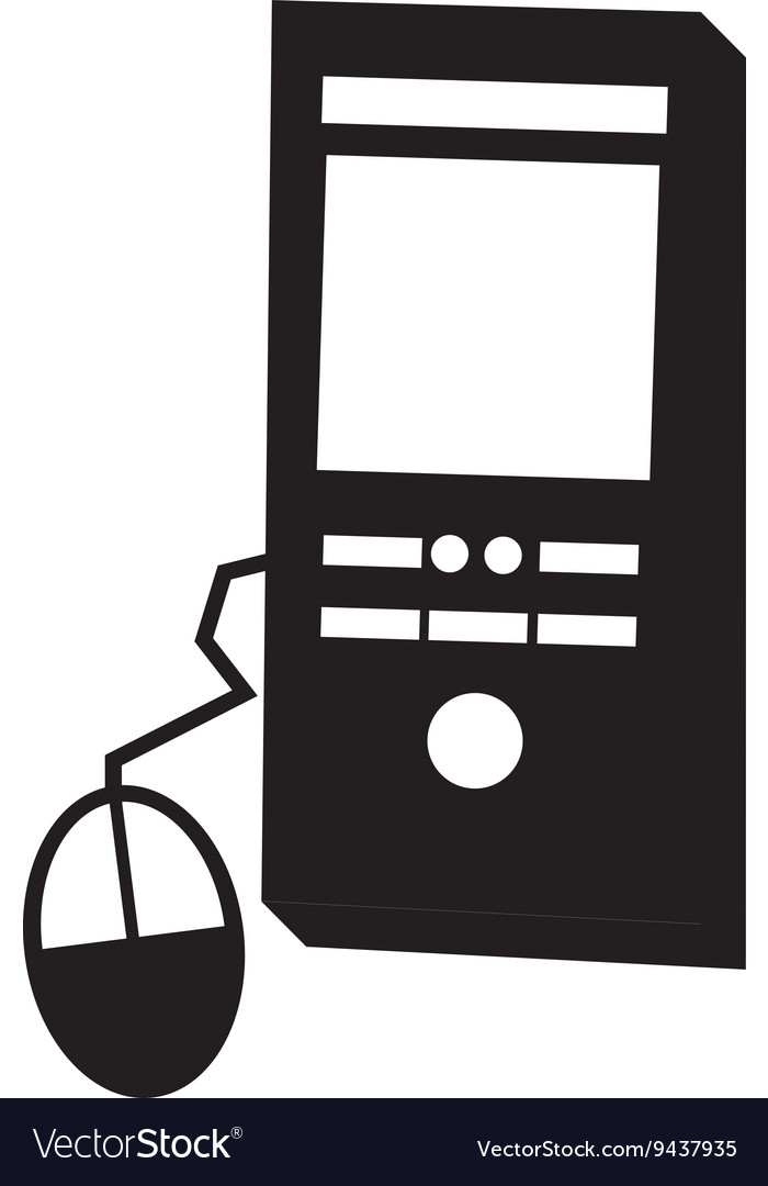 Desktop computer isolated icon design