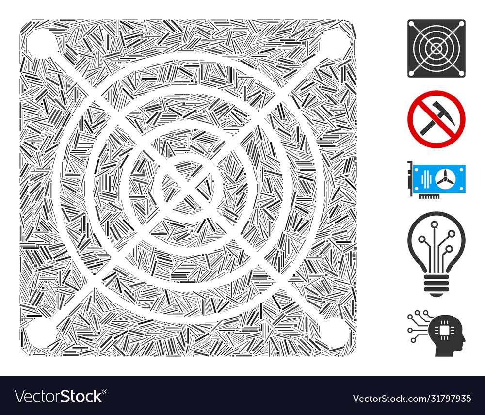Hatch mosaic mining asic hardware icon vector image Hatch mosaic mining asic hardware icon