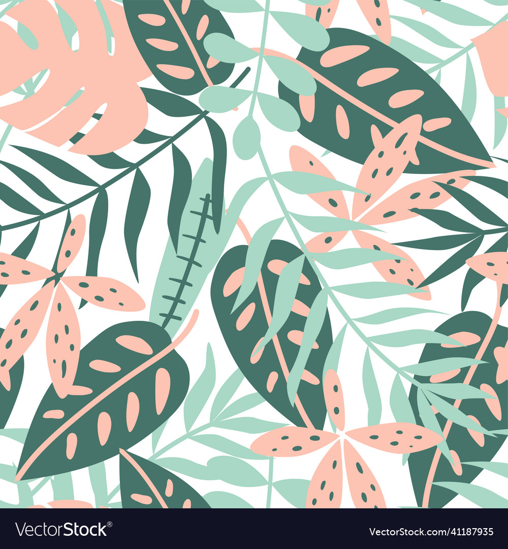 Jungle leaves pattern large tropical