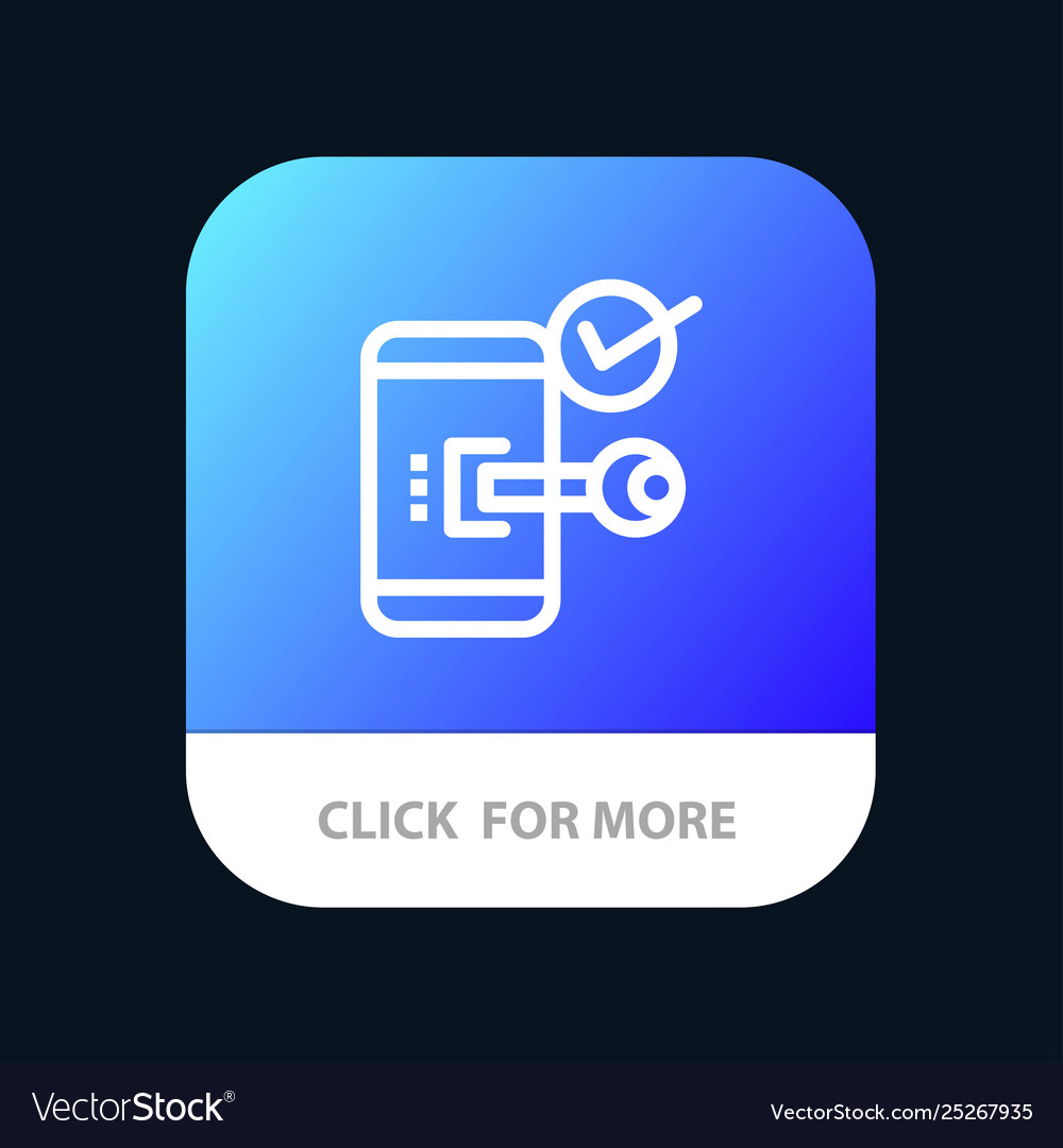 Key lock mobile open phone security app vector image Key lock mobile open phone security app