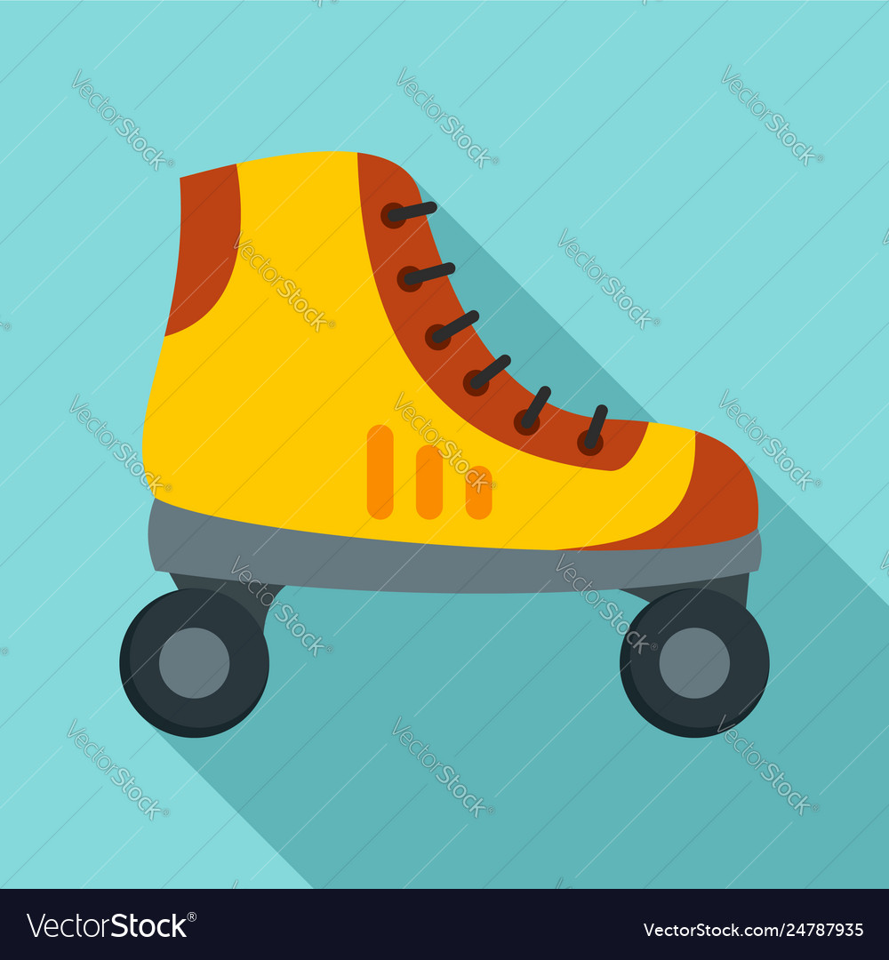 Man roller skates icon flat style Royalty Free Vector Image