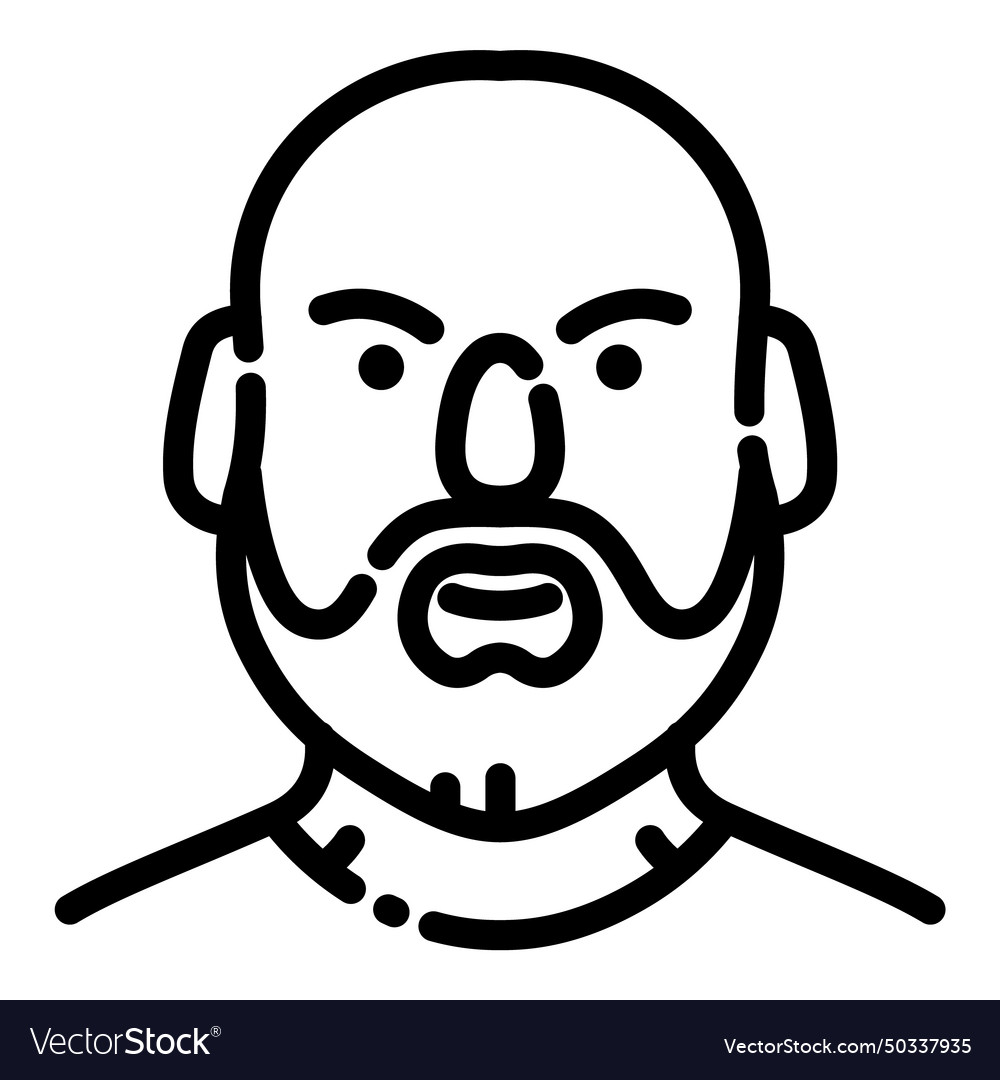 Man with beard user avatar flat icon isolated