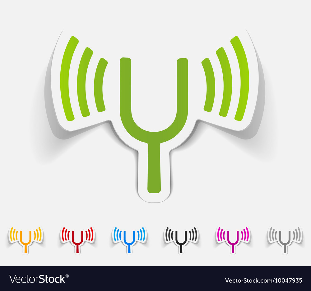 Realistic design element tuning-fork