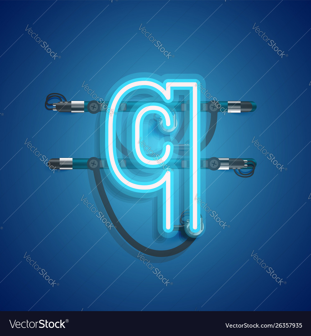 Realistic neon character with wires and console vector image Realistic neon character with wires and console