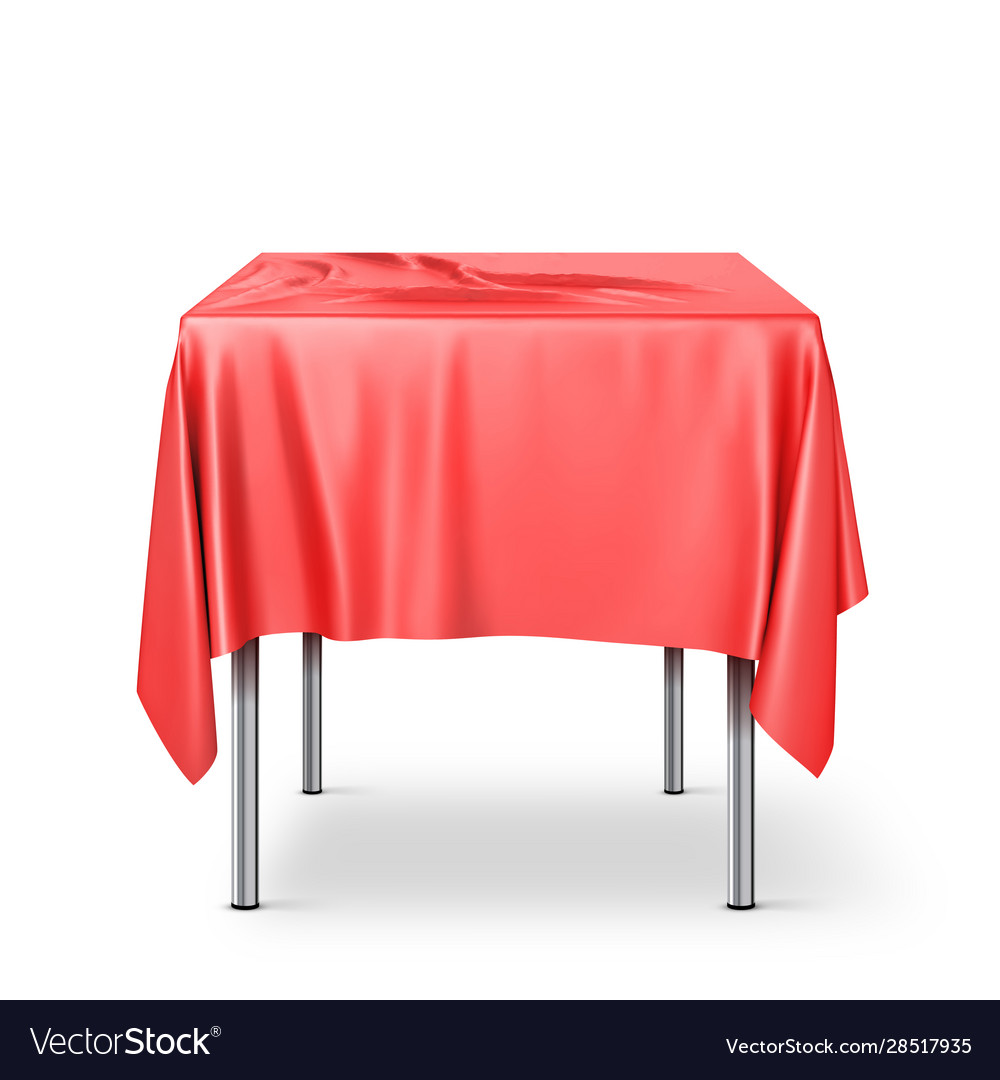 Rectangular table with a red tablecloth Royalty Free Vector