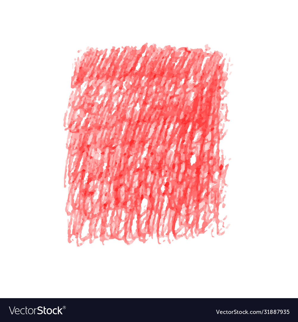 Red pen scribble texture stain isolated on white