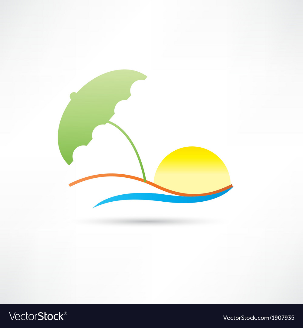 Relaxing on the beach abstraction icon