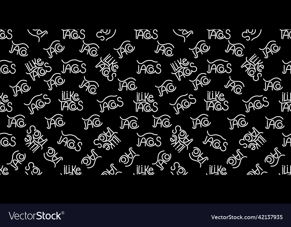 Seamless pattern with tacos text on background