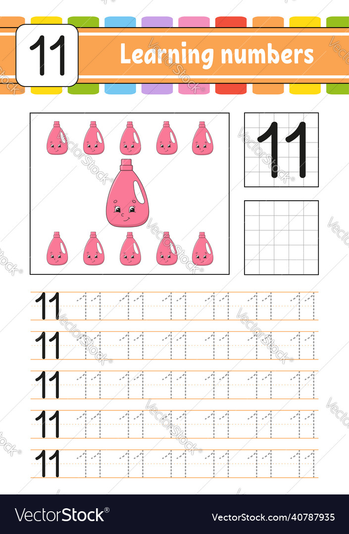 Trace and write numbers handwriting practice