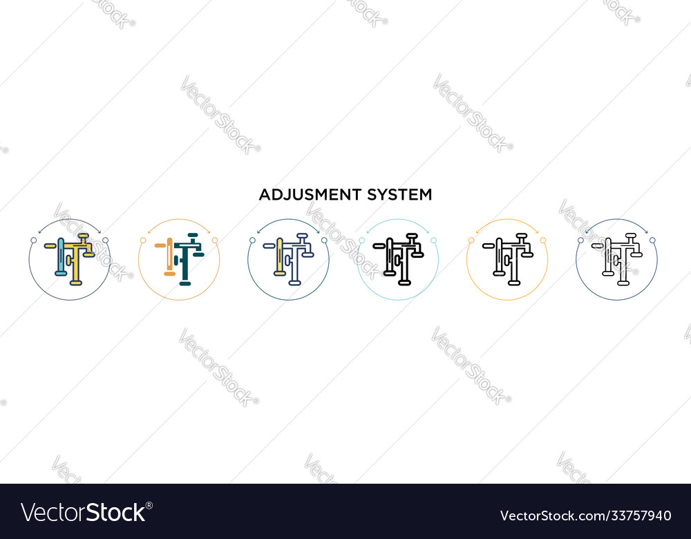 Adjusment system icon in filled thin line outline