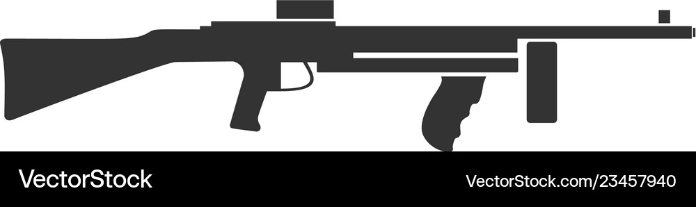 Automatic rifle icon flat Royalty Free Vector Image