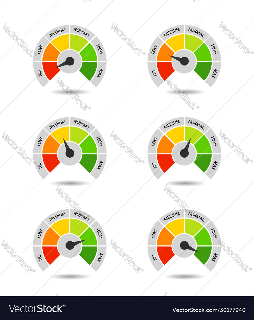 Bar meter with progress level from red Vector Image Bar meter with progress level from red
