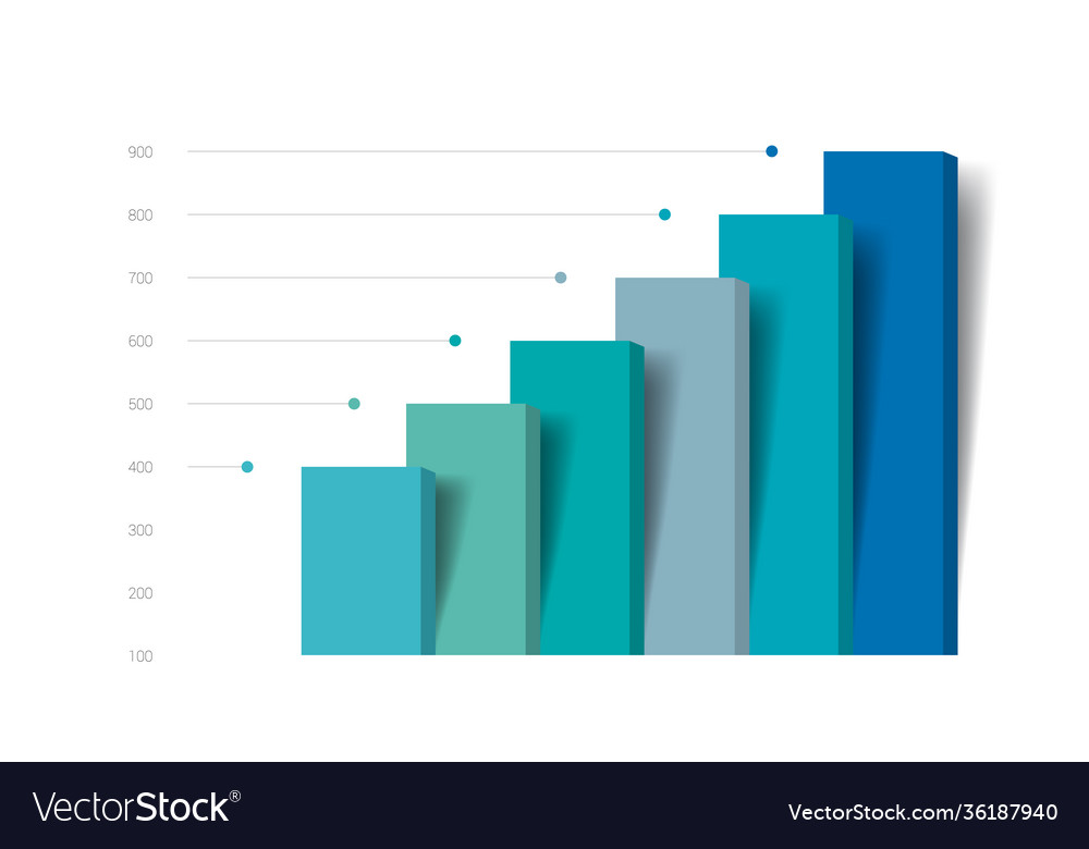 Chart column graph infographic element vector image Chart column graph infographic element
